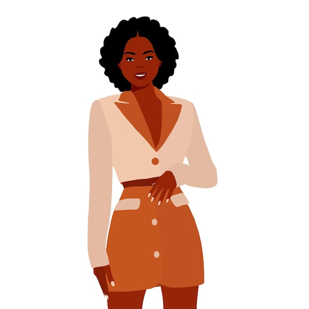 Mujer afro negra en vector de estilo artístico elegante