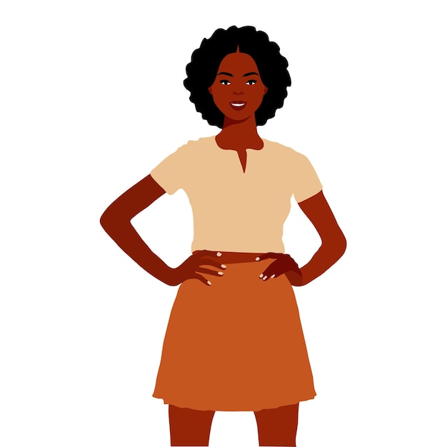 Mujer afro negra en vector de estilo artístico elegante