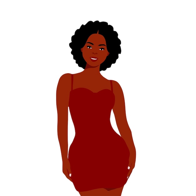 Mujer afro negra en vector de estilo artístico elegante