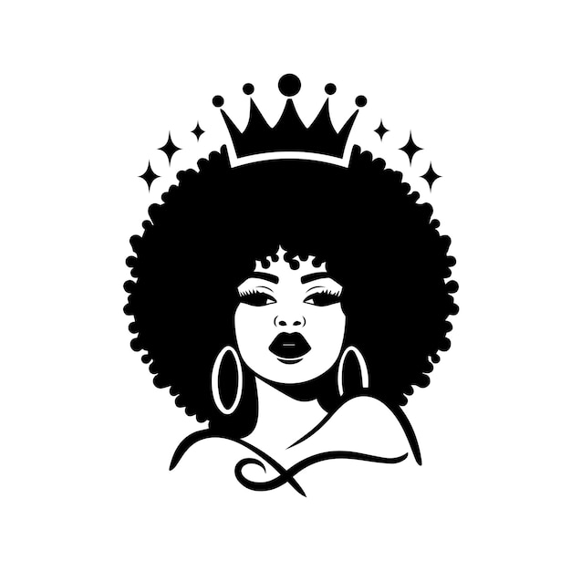 Vector mujer afro svg