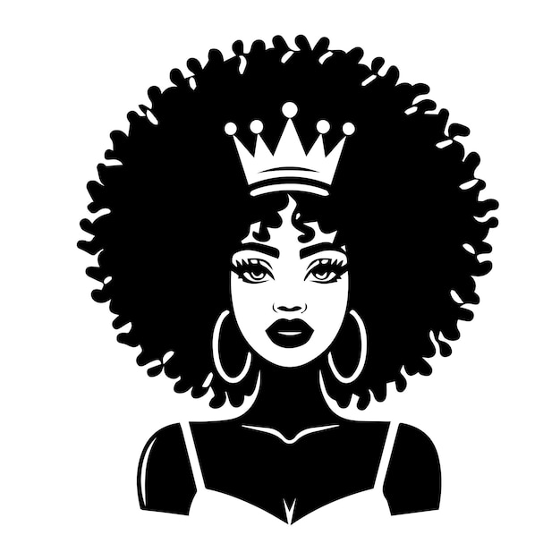 Vector mujer afro svg