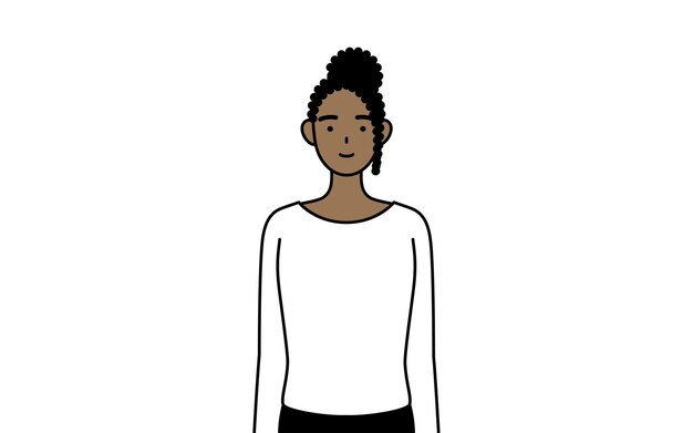 Mujer afroamericana con una sonrisa hacia adelante