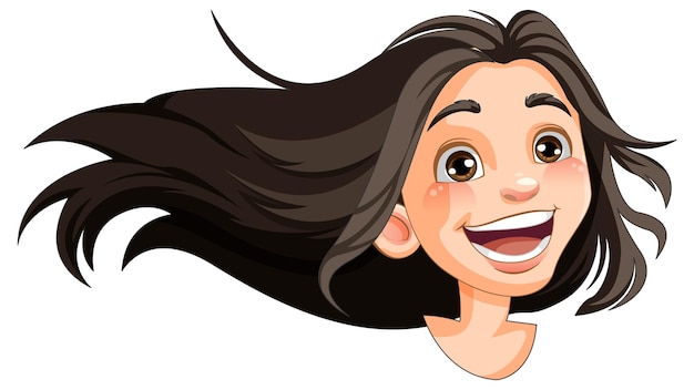 Mujer alegre con extensión de cabello