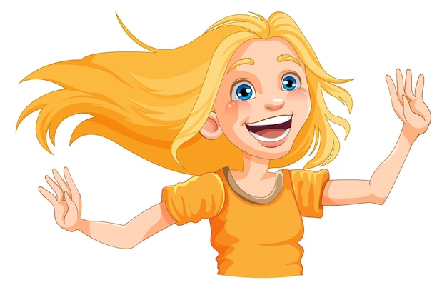 Mujer alegre con extensión de cabello