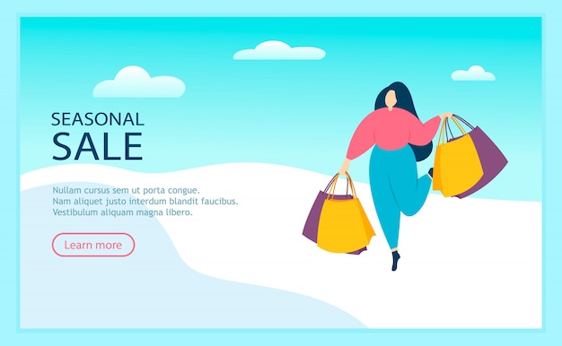 Mujer andando con bolsas de compras