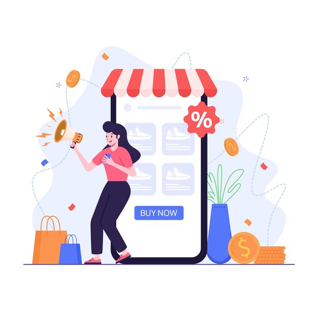 Mujer anuncia oferta de descuento