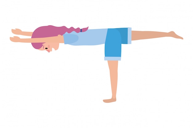 Mujer apta practicando yoga