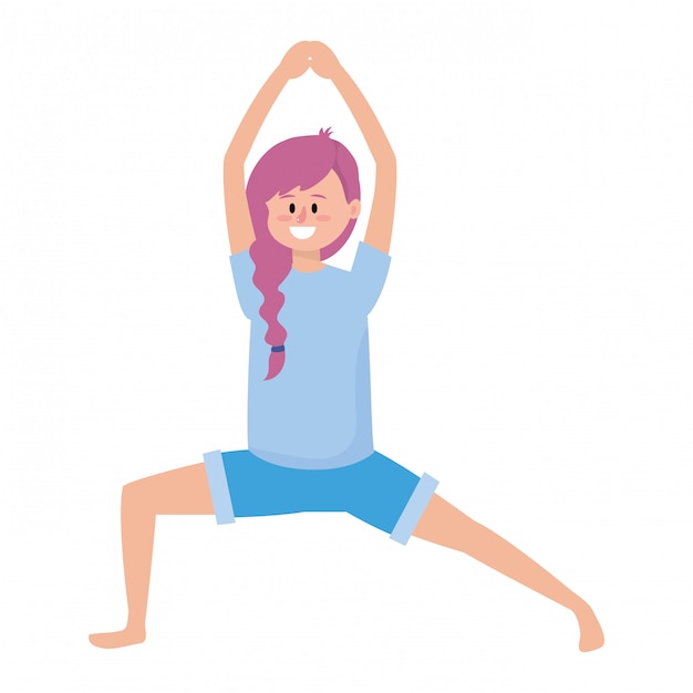 Mujer apta practicando yoga