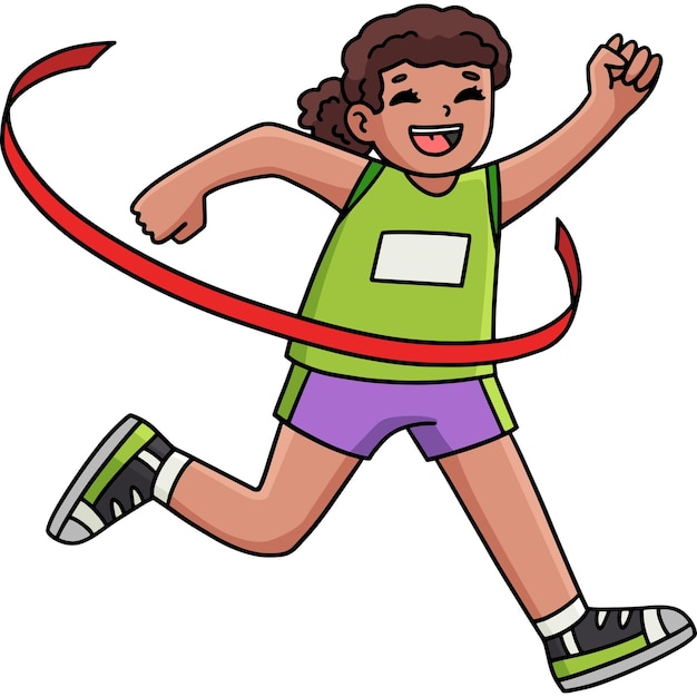 Mujer de atletismo con un clip de la línea de meta