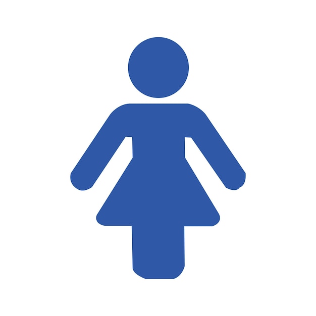 una mujer azul en un vestido azul está de pie frente a un fondo blanco