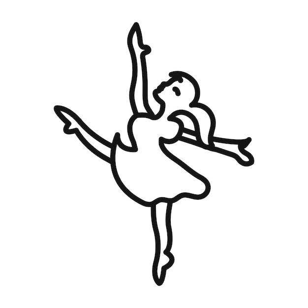 mujer bailando marca de símbolo en estilo llenado