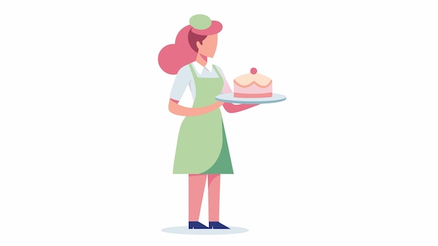una mujer con una bandeja de cupcakes con una trayeta de cupcakes