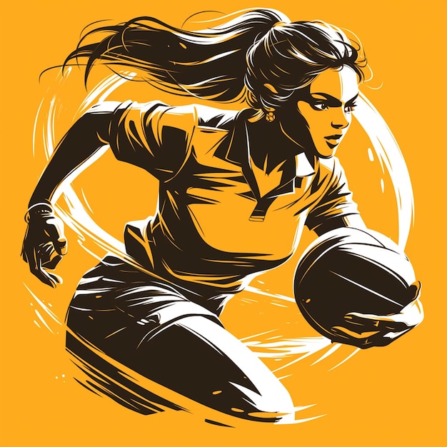 Vector una mujer de bangladesh está jugando al kabaddi.