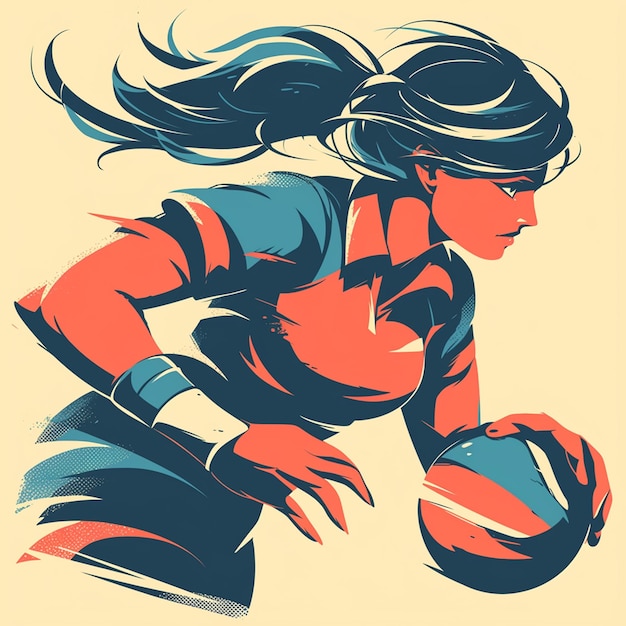 Vector una mujer de bangladesh está jugando al kabaddi.