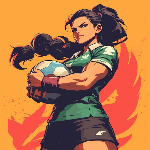 Vector una mujer de bangladesh está jugando al kabaddi.