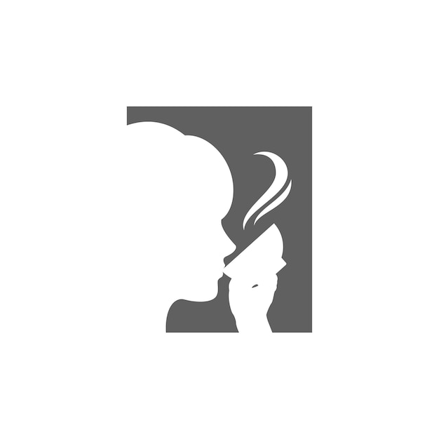 Mujer bebe café o té de la ilustración vectorial de la taza Silueta aislada sobre fondo blanco Objeto vectorial para la insignia de la etiqueta y el diseño del menú