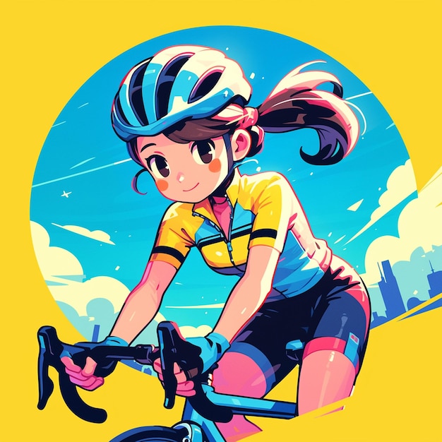 Vector una mujer belga está en bicicleta.