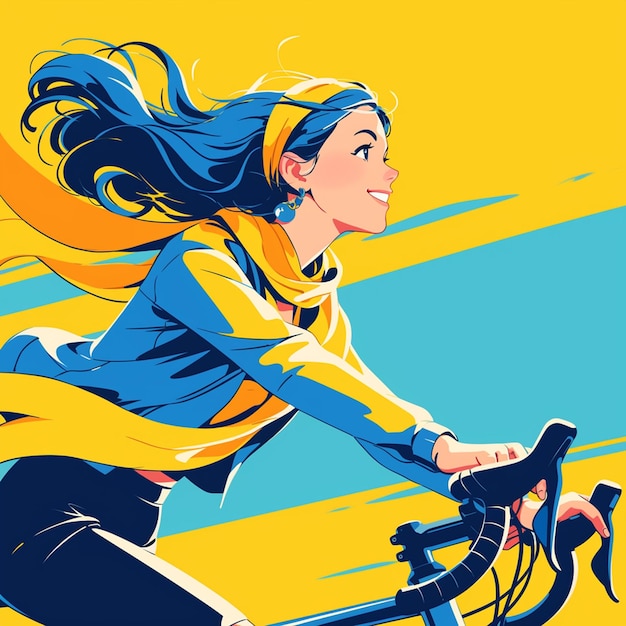 Vector una mujer belga está en bicicleta.