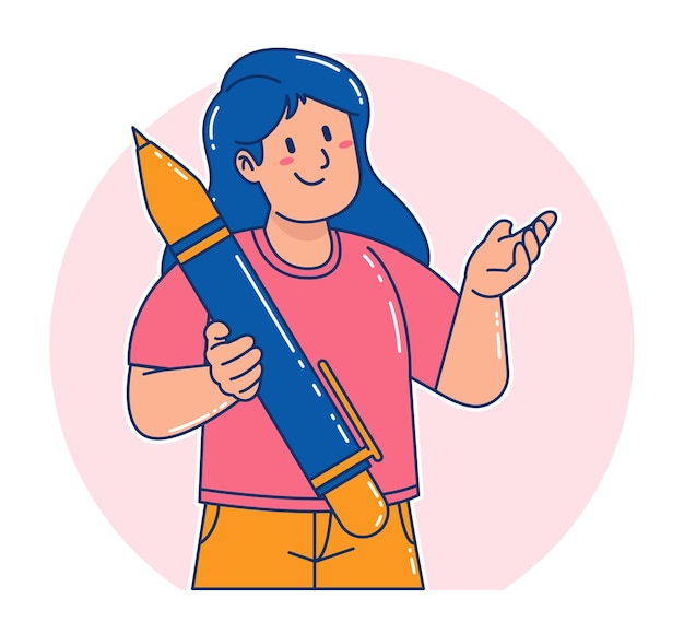 Mujer con un bolígrafo