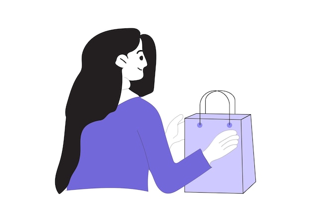 Mujer con bolsa de compras