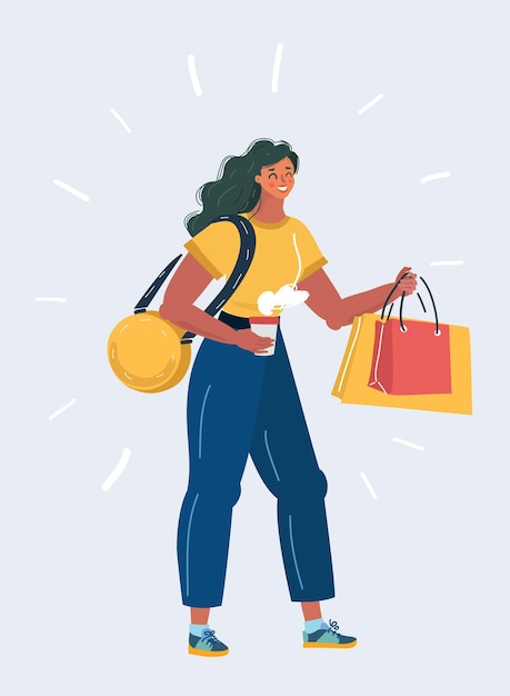 Mujer con bolsas de compras