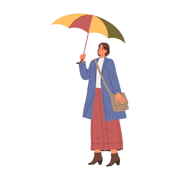 Mujer caminando bajo la lluvia con un paraguas