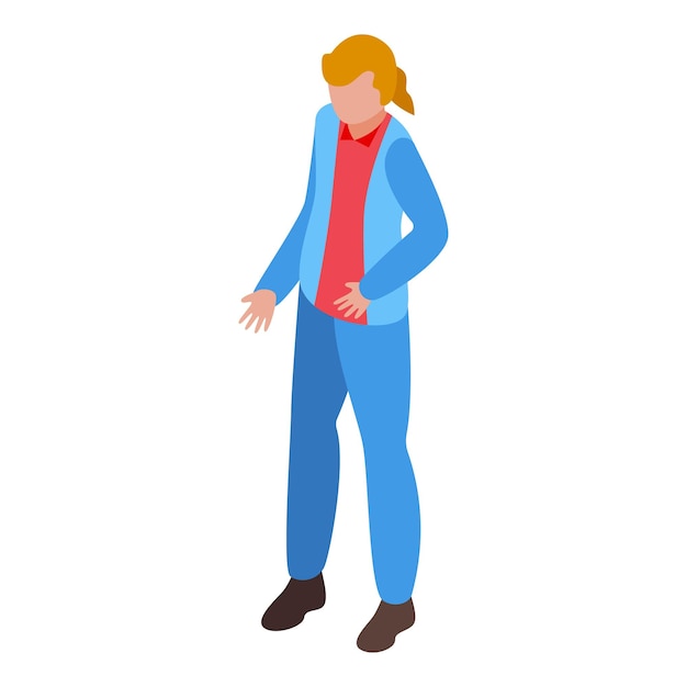 Mujer camionero icono isométrico vector Conductor de camión Trabajador de carga
