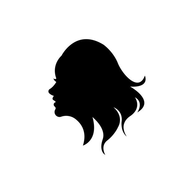 Mujer cara icono logo vector plantilla de diseño