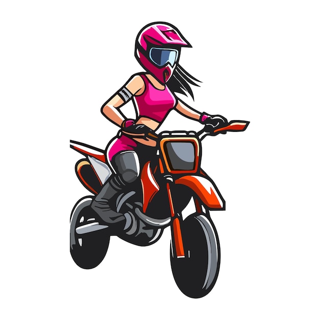 una mujer con casco y casco está montando un ciclomotor