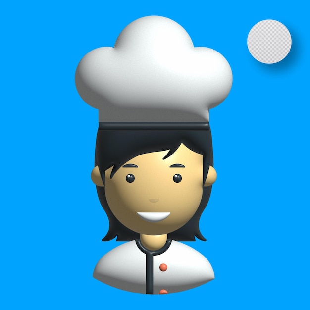 La mujer chef en 3D