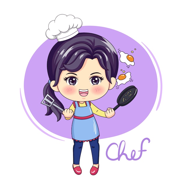 Vector mujer chef