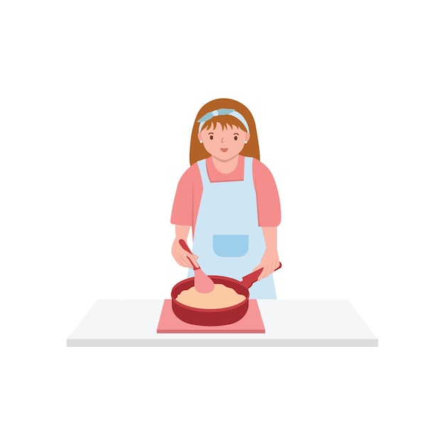 Mujer cocinando en la cocina