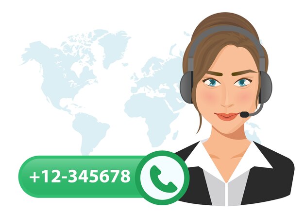 Mujer como un vector de servicio al cliente