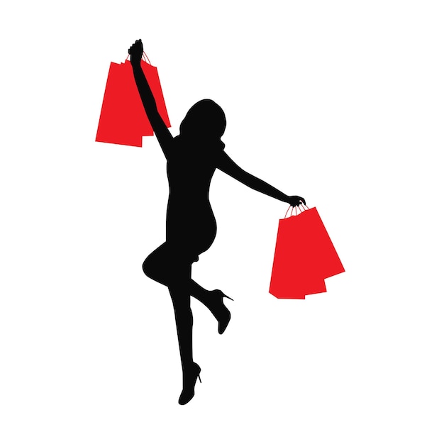 Mujer compras silueta