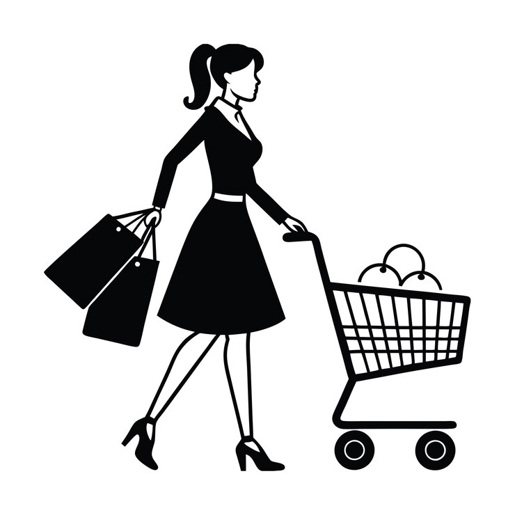 Vector mujer de compras svg