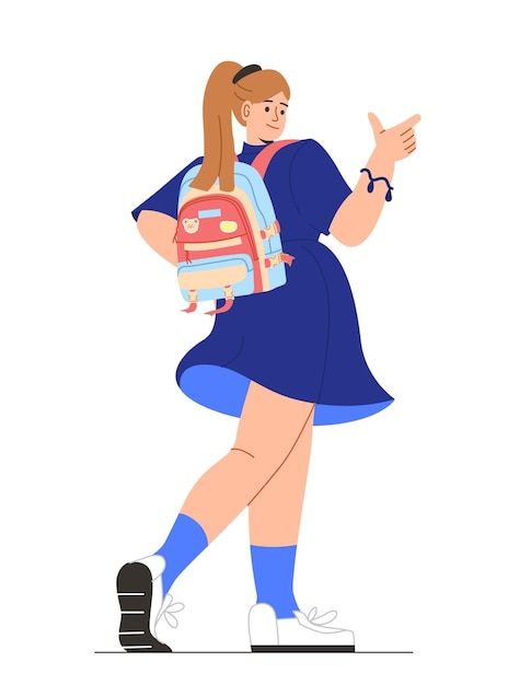 Mujer con concepto de pegatina de mochila