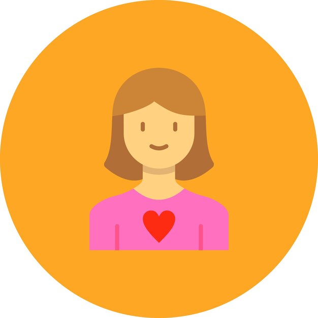 una mujer con un corazón en la boca está de pie en un círculo naranja