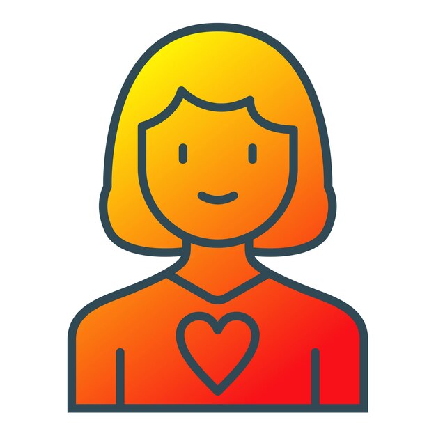 una mujer con un corazón en la cabeza