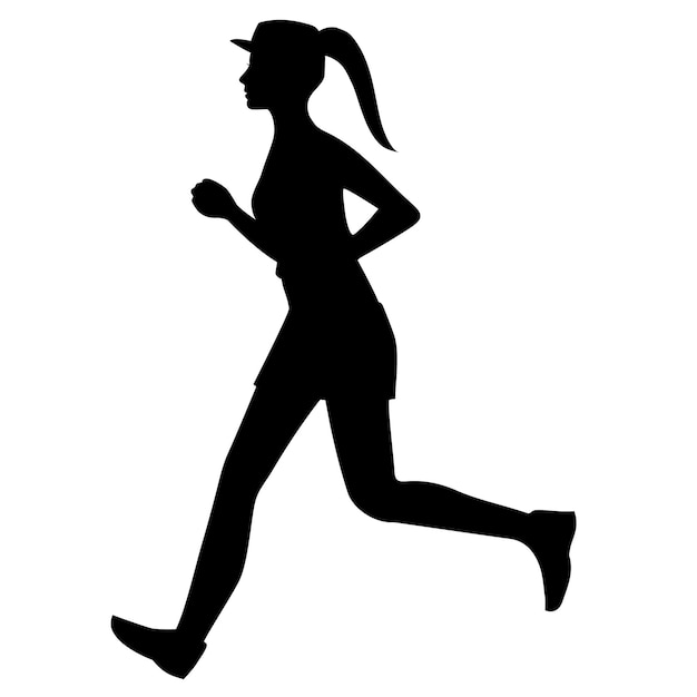 Mujer corredora corriendo mujer silueta icono simple