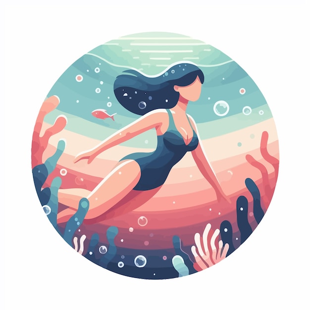 Una mujer corriendo en el agua con las palabras 
