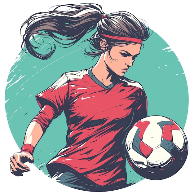 Vector una mujer costarricense está jugando al fútbol