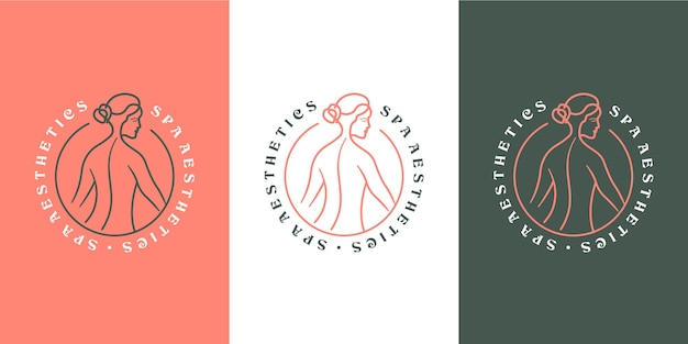 Mujer cuerpo spa estética diseño de logotipo de lujo monoline