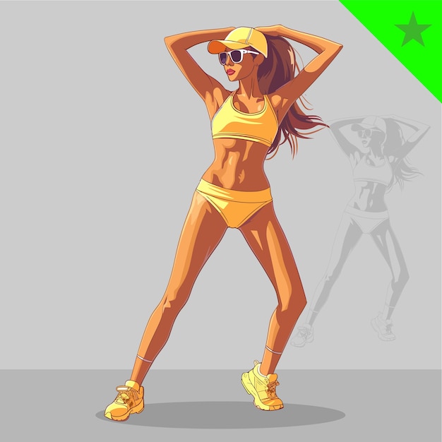 mujer cute empoderada para videojuegos o personaje animado