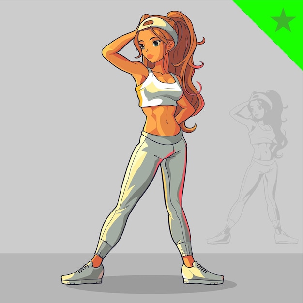 mujer cute empoderada para videojuegos o personaje animado