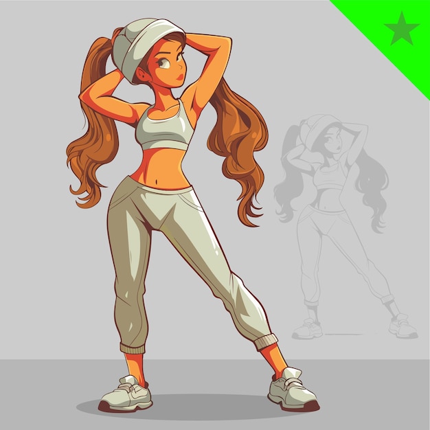 Vector mujer cute empoderada para videojuegos o personaje animado