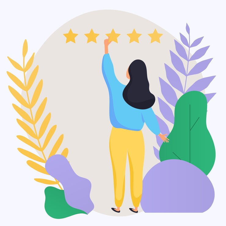 Vector mujer dando ilustración de calificación