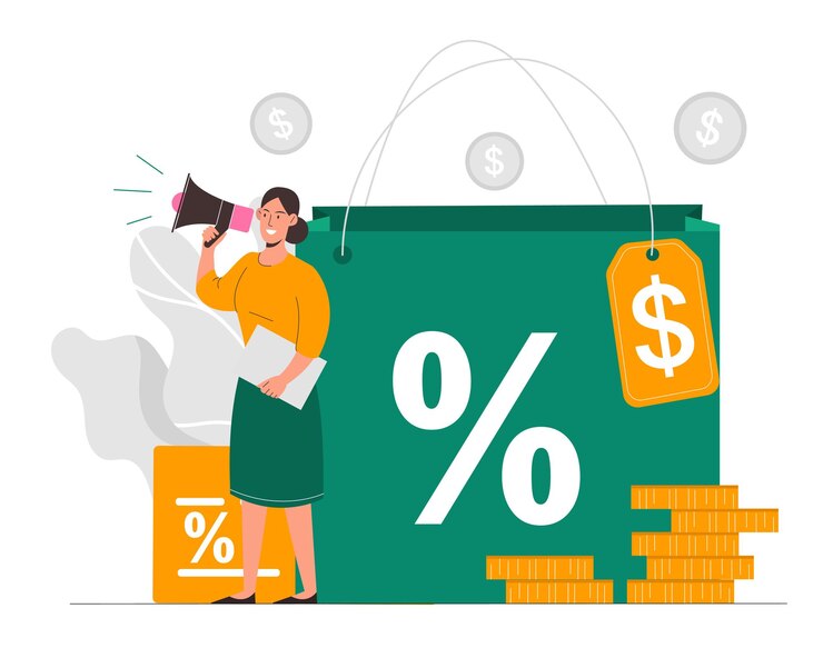Vector mujer con descuento