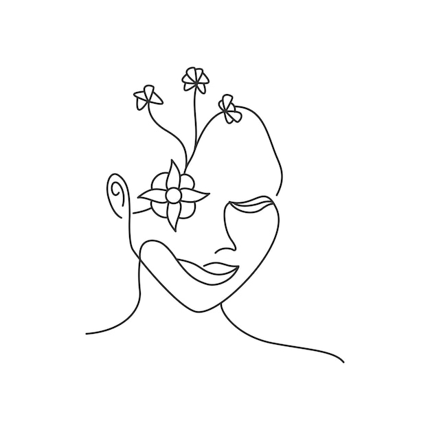 Mujer Dibujo Lineal Mujer Ilustración