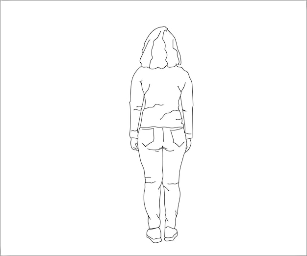 Mujer Dibujo vectorial de arte de línea