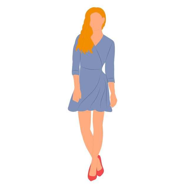 Mujer diseño plano sobre fondo blanco aislado vector